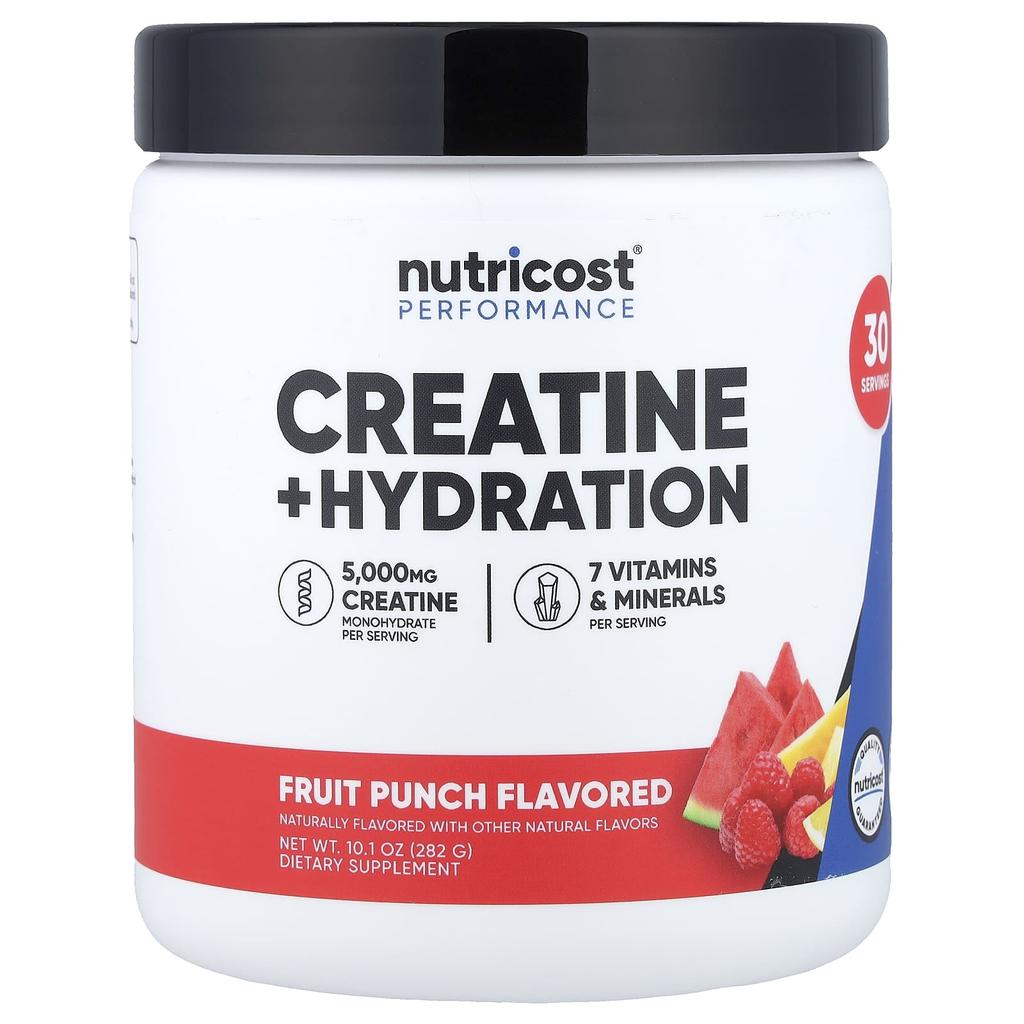 Nutricost Athletic Performance, Creatine + Hydration, Fruit Punch, 10.1 Oz (282 G)