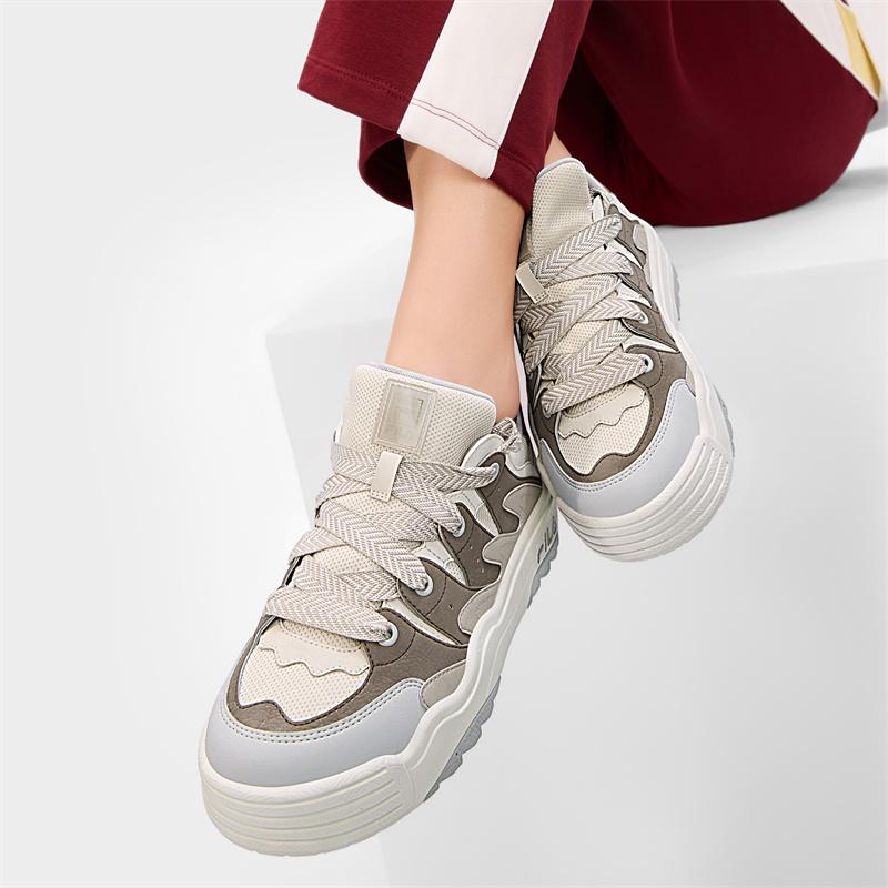 FILA Rosetta Fashion Trend Low-Top Skate Shoes Women sneaker Gray Brown F12W431204FBA