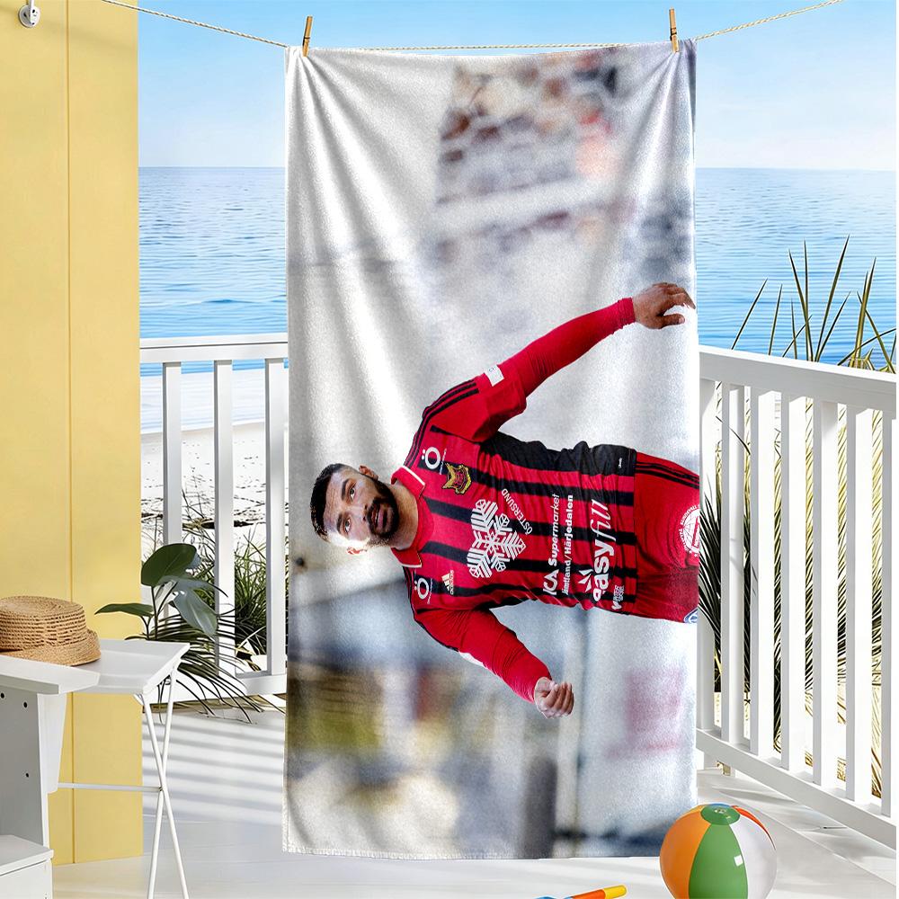 Football Player Kit Celebrating Beach Towel Super Soft & Absorbent Comfortable Lightweight Perfect for Traveling Yoga Camping and Swimming