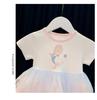 Summer 2025 Girls' Korean Rainbow Patchwork Mesh Princess Dress