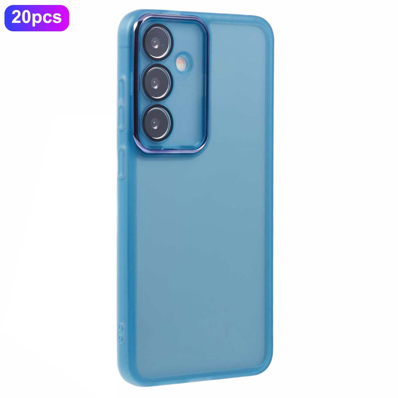 

Bulk Purchasing 20Pcs For Samsung Galaxy A14 5G/A14 4G Case Electroplated Camera Frame TPU Phone Cover Precise Cutouts Transparent Blue