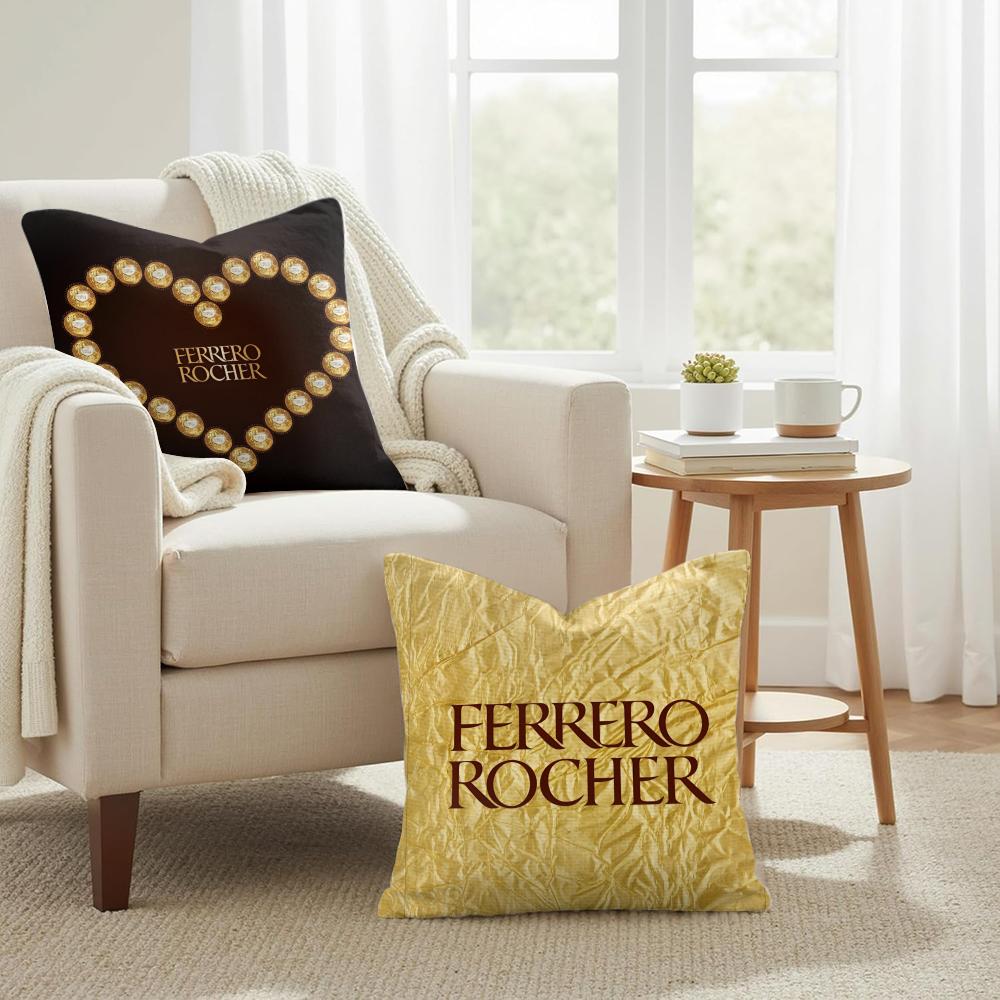 Anime Sweet FFerrero Cushion Cover Natural Linen Organic Fabric DoubleSided Printing Couch Pillow Covers Home Decor