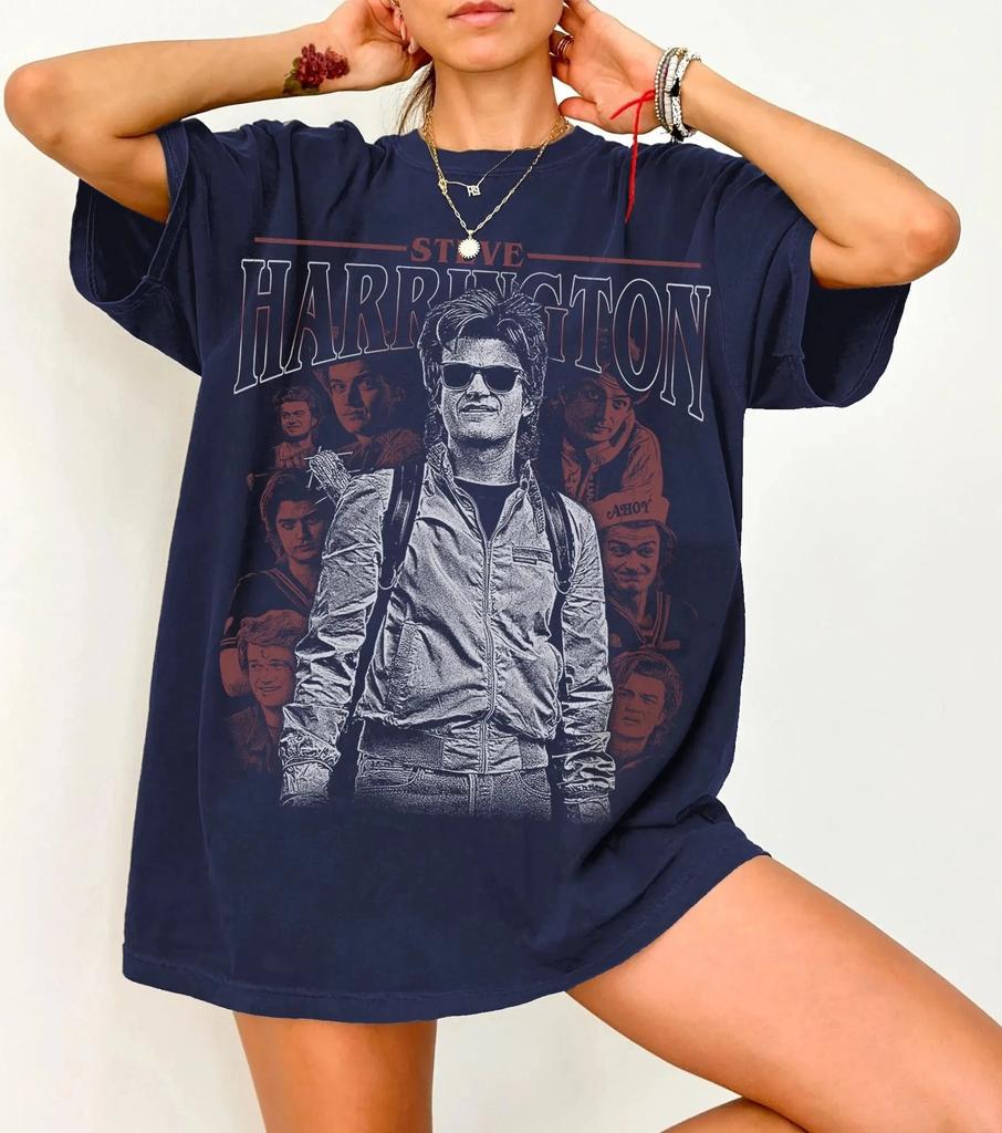 Steve Harrington T-Shirt Unisex Graphic Tee 80s TV Show Shirt Retro Vintage Clothing Fan Gif Cotton Streetwear Comfortable Female Male Clothing