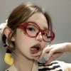 New Retro Blue Green Oval Small Frame Glasses Frame Women's Anti Blue Light Glasses Fashion Y2K Square Eyeglasses Frame