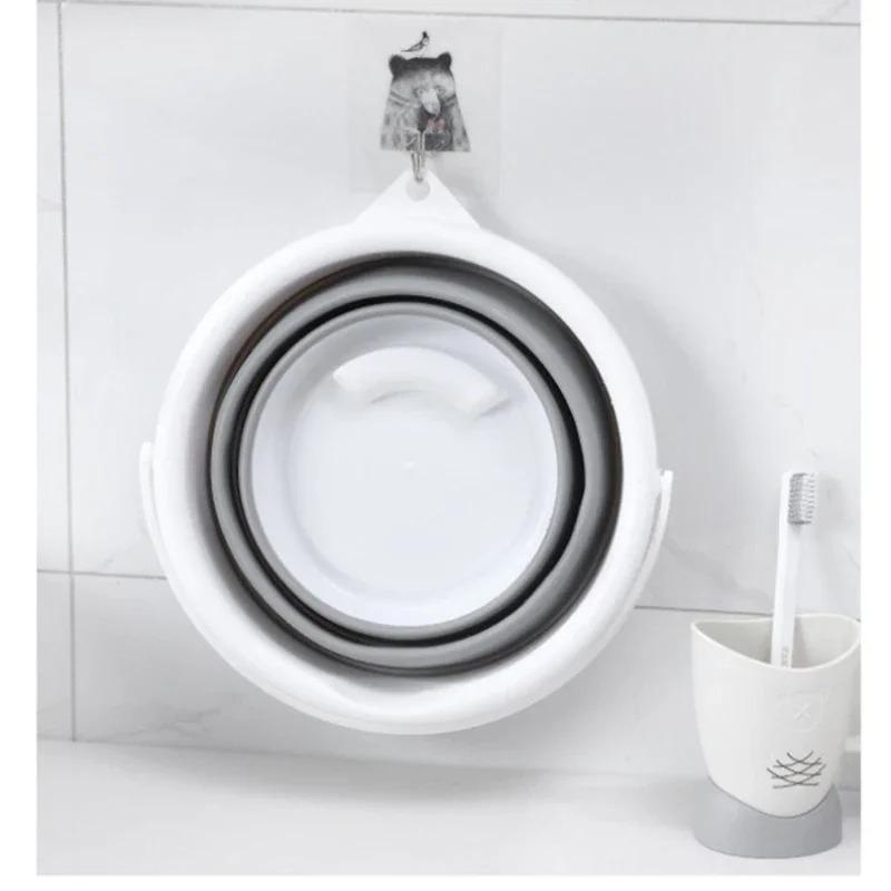 3L Collapsible Bucket Portable Folding Bucket Silicon Car Washing Bucket Outdoor Fishing Travel Camp Household Storage Buckets