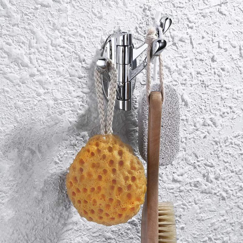 Rotating Kitchen & Bathroom Wall-Mounted Coat Hook with Three Movable Hooks