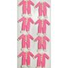 8 Autocollants 3D - Pyjamas Roses - Baby Shower