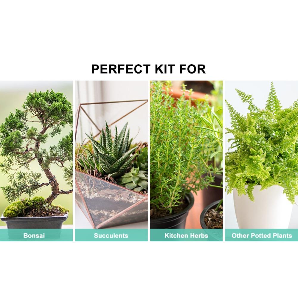Sada stromků bonsají, sada nástrojů na bonsaje, sada sukulentů, sada 16 kusů, sada zahradního ručního nářadí