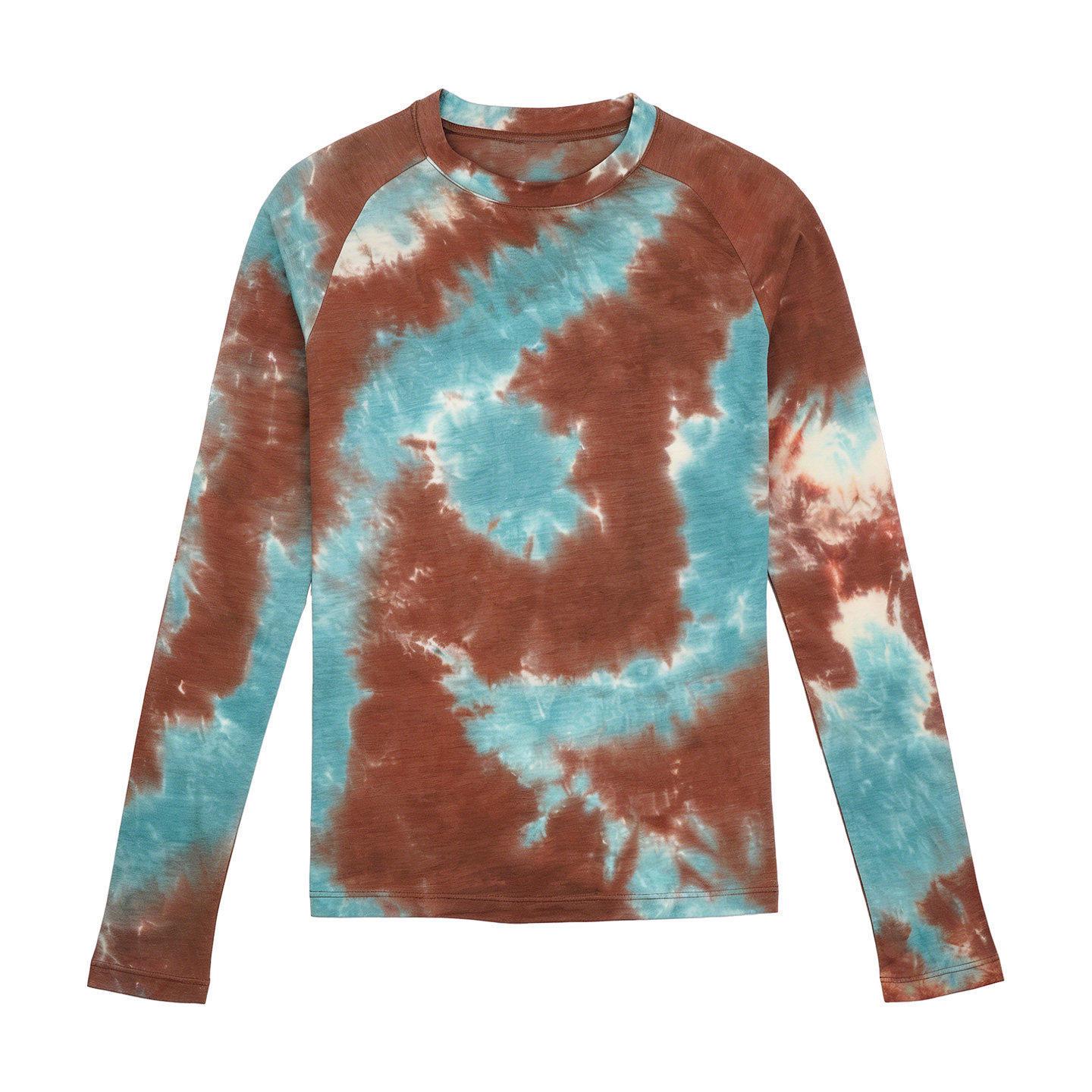 Gray Tie-Dye Merino Wool Quick-Dry Long-Sleeve
