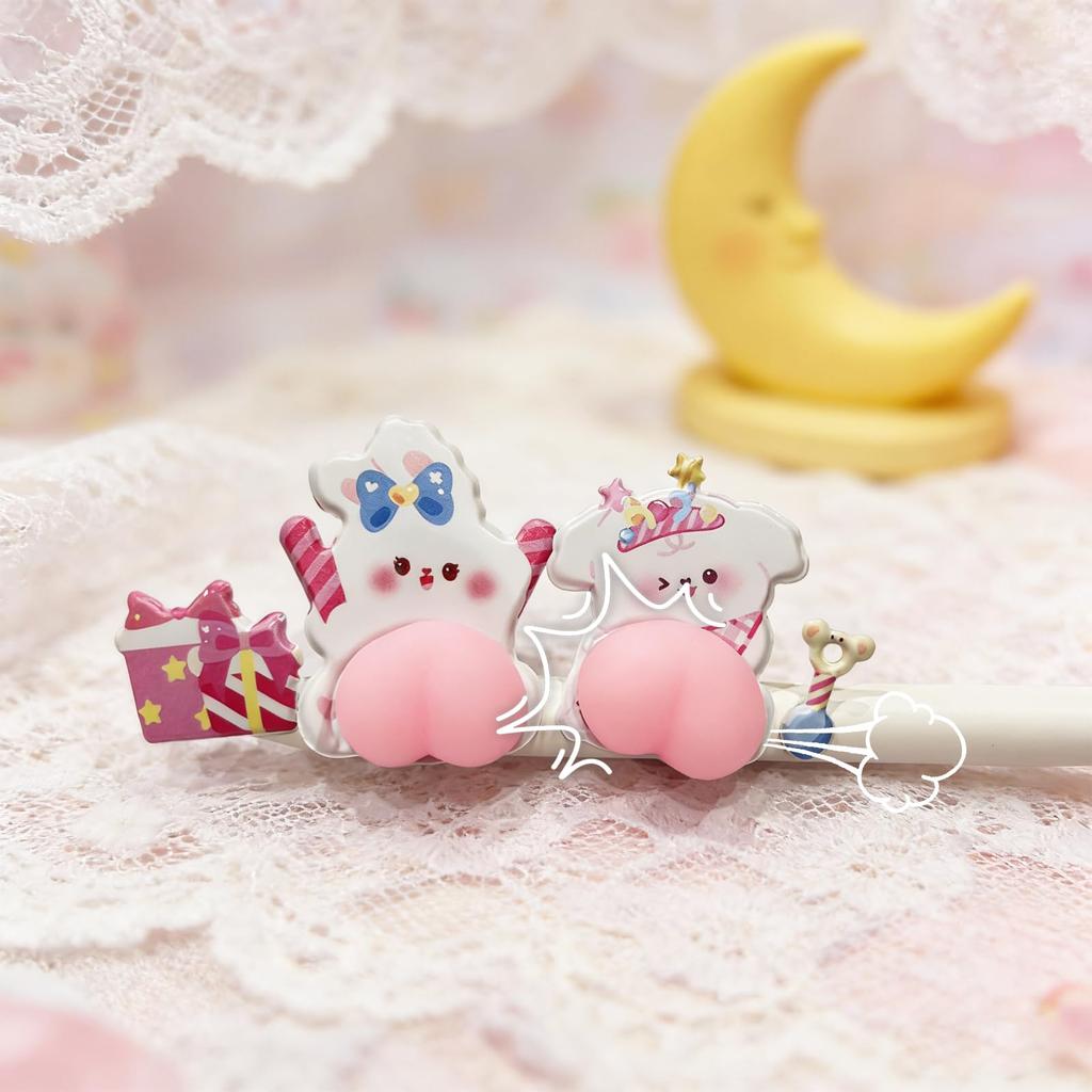 Set of 6 Animal Butt 3D Plump Butt Soft Cute Animal Easy to for DIY Craft Kids Gift for Preschoolers and Elementary Schoolers Stickers, Stickers, PVC,