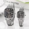 Steel Belt Watch Retro Silver Real Calendar Square Watch High-end Sense Men's and Women's Commuting Gold Brick Quartz Watch