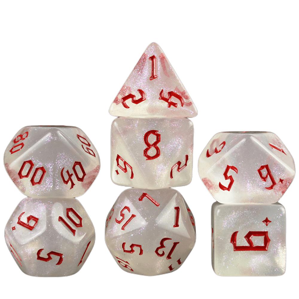 DND Dice 7pcs Game Dice Set Glitter Digital Polyhedral Dice for DND RPG Board Game Accessories