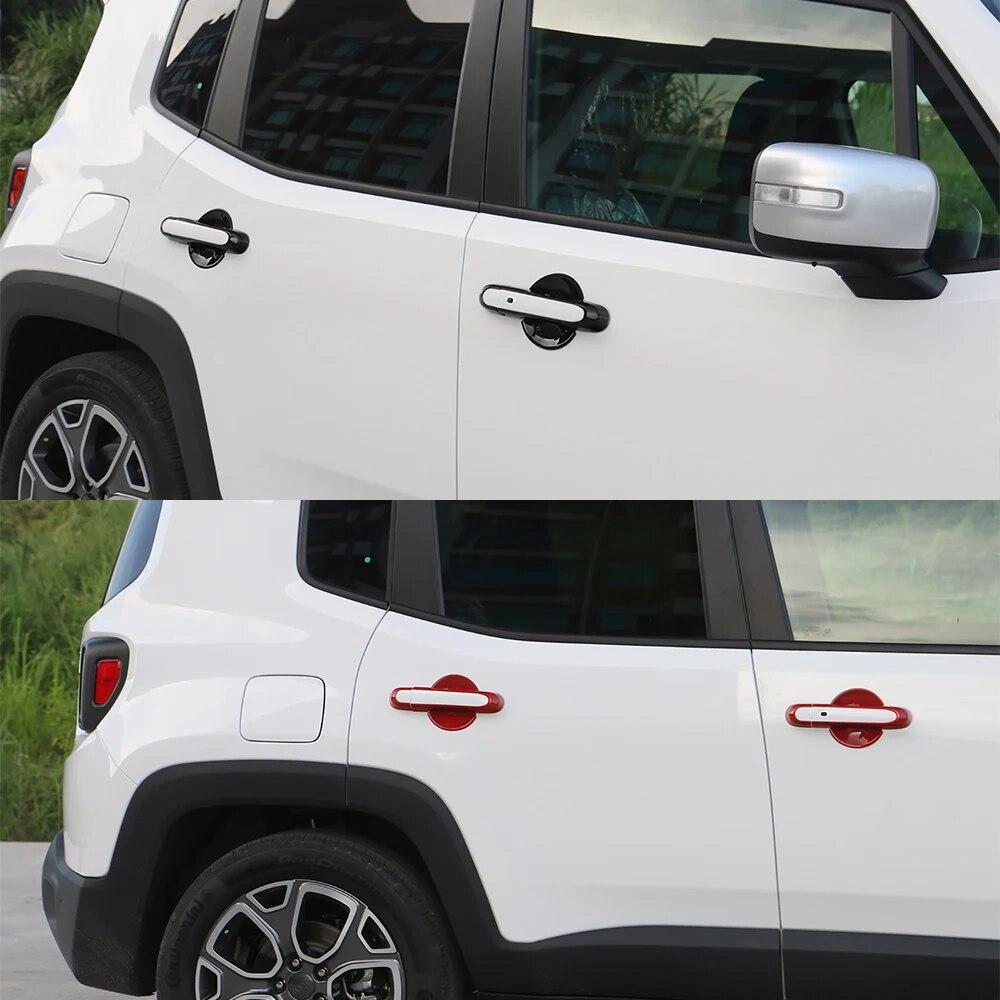 Door Grab Handle Bowl Decoration Cover Trim Sticker for Jeep Renegade 2016 2017 2018    2022 2023 Car Accessory