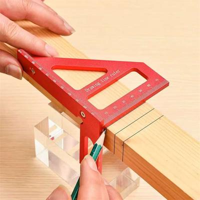 Multi-purpose Triangular Ruler Large Size, High Precision Decorator's Right-angle Square Stainless Steel and Aluminium Alloy 45-degree Angle Square