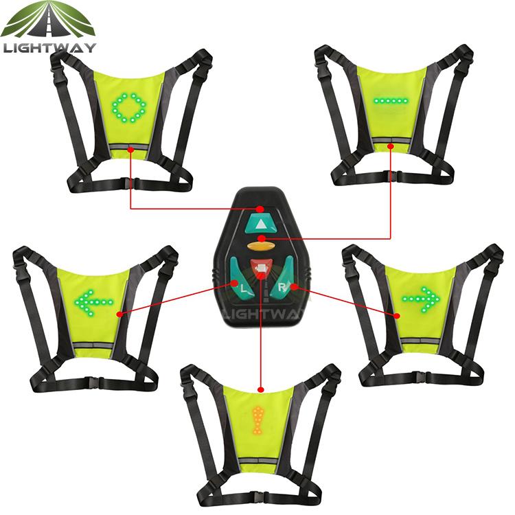 LED Turn signal Light Vest Bicycle Reflective Warn Bike Led signal Vest Wireless Turn signal Running