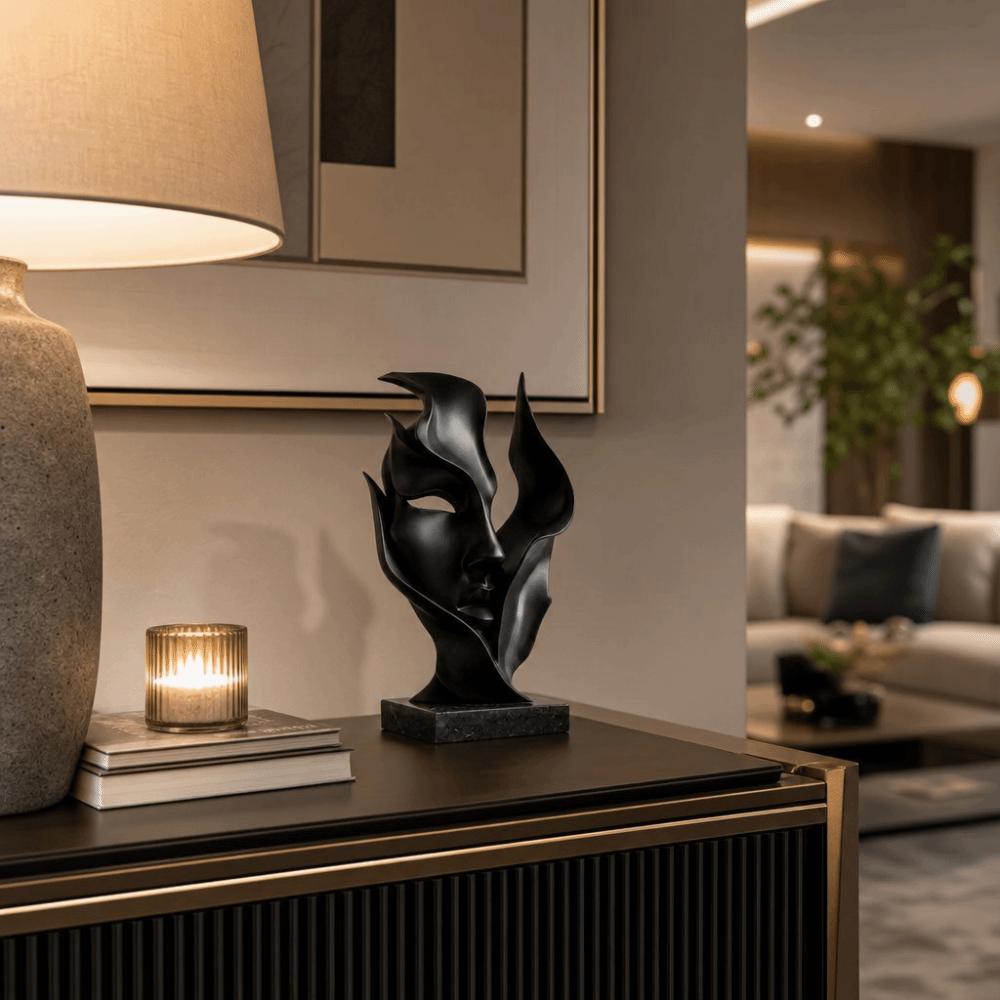 3D Geprinte Halve Gezicht Beeldje Gezichtsversieringen Creativiteit Kunstversieringen Slaapkamer