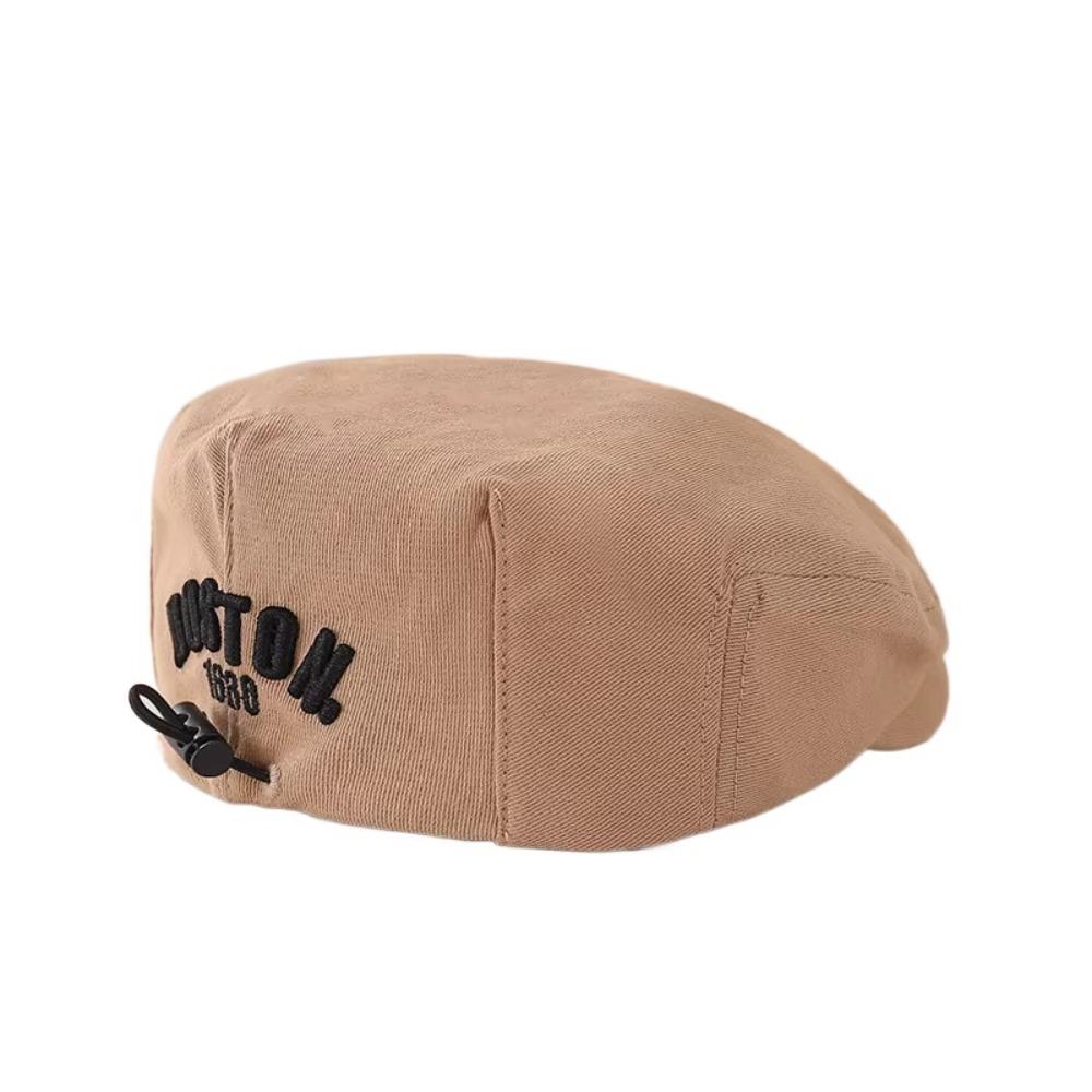Embroidered Letter Baby Beret Hat Drawstring Newsboy Cap Adjustable Kids Peaked Cap  Girl