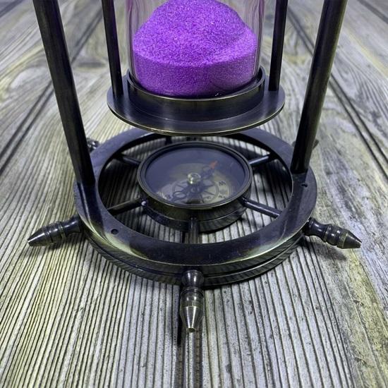 Roată din Alamă Masivă Clepsidră cu Nisip Busolă Decor Acasă Decor Birou Articol de Masă