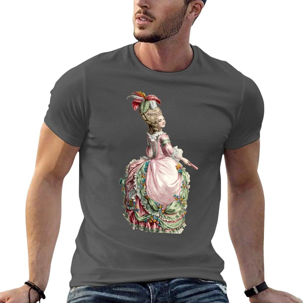 Rococo Princess Fashion Illustration Tshirt Breathable Lightweight Summer Top