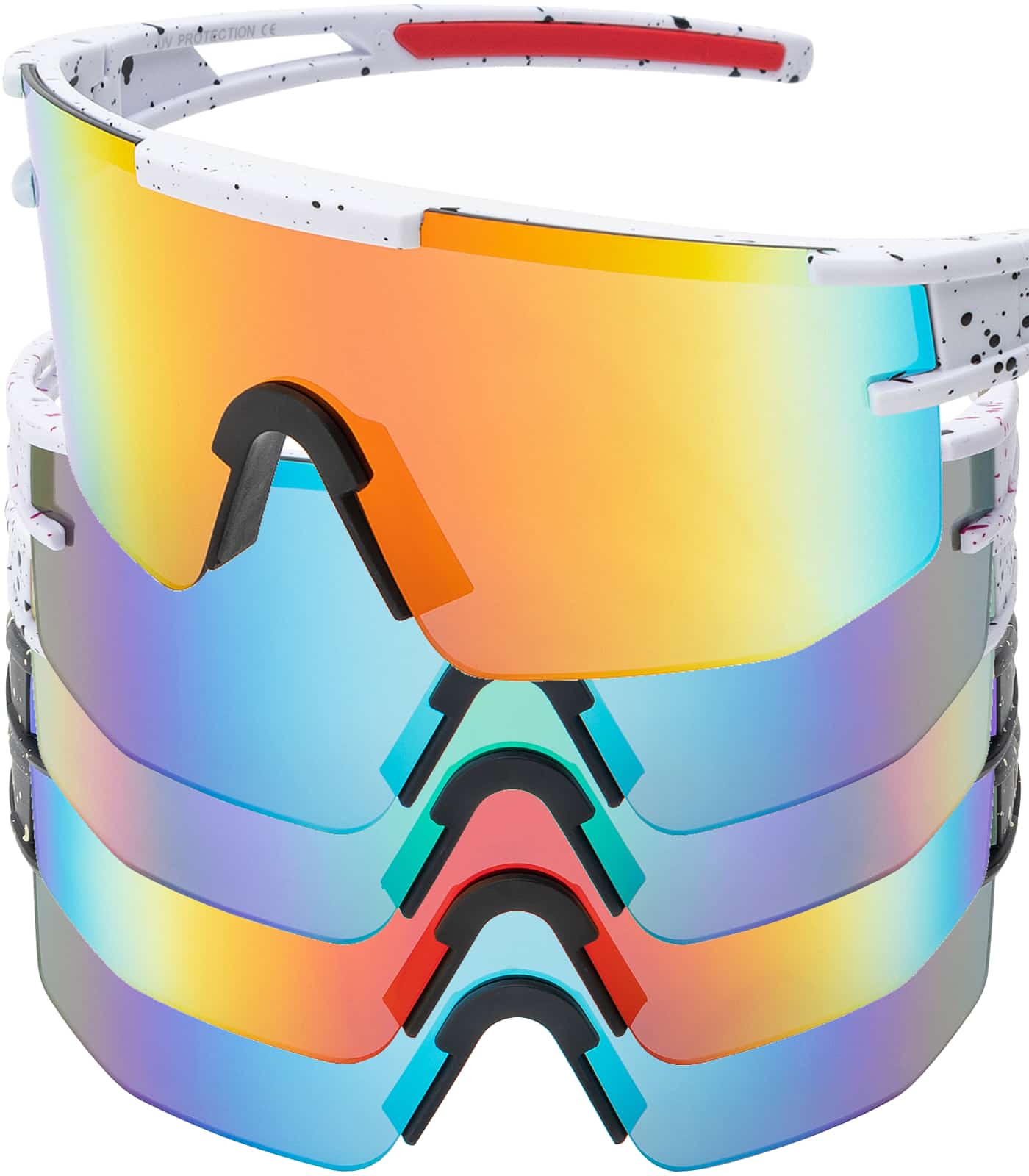 

Спортивні дзеркальні сонцезахисні окуляри Visor One Size чорний