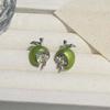 Layered Green Fruit Choker Enamel Sweet Dainty Chain Fairycore Piece Stud Earrings  Dating
