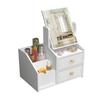 Cosmetics Storage Box Dust-Proof Desktop Drawer Desktop Cosmetic Mirror Jewelry Skin Care Product Storage Box High Sense