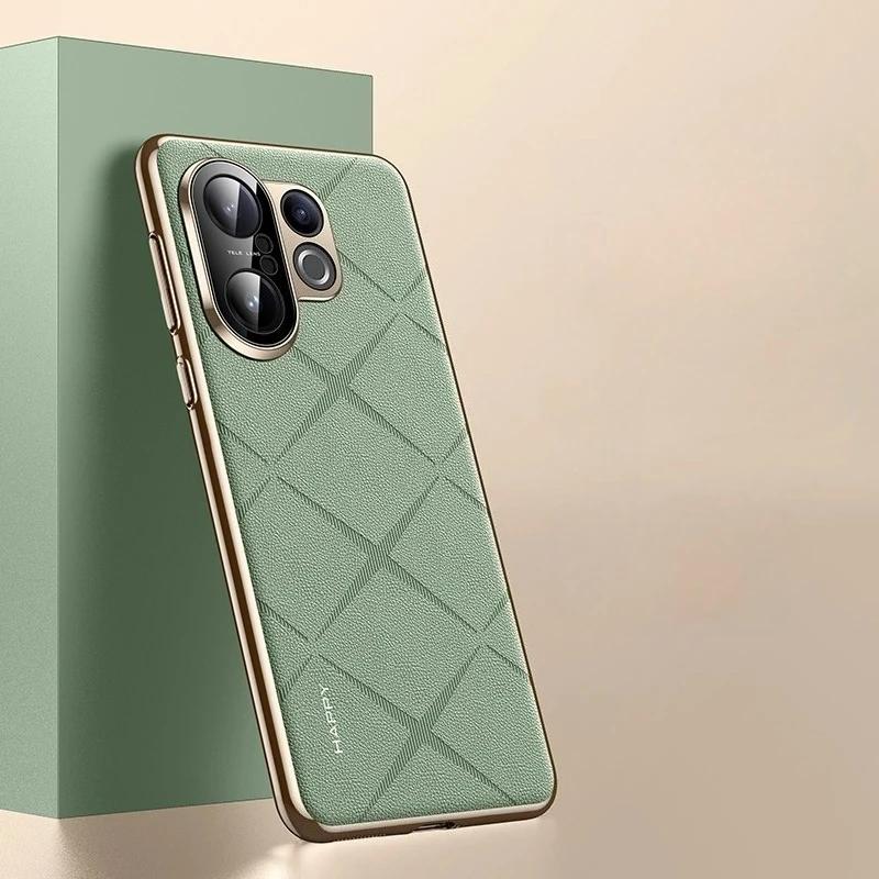 

For VIVO X200 FE Leather Plating Frame Case for VIVO S30 Pro Mini S 30 5G X200FE Camera Lens Protect Shockproof Bumper vivo X200 FE