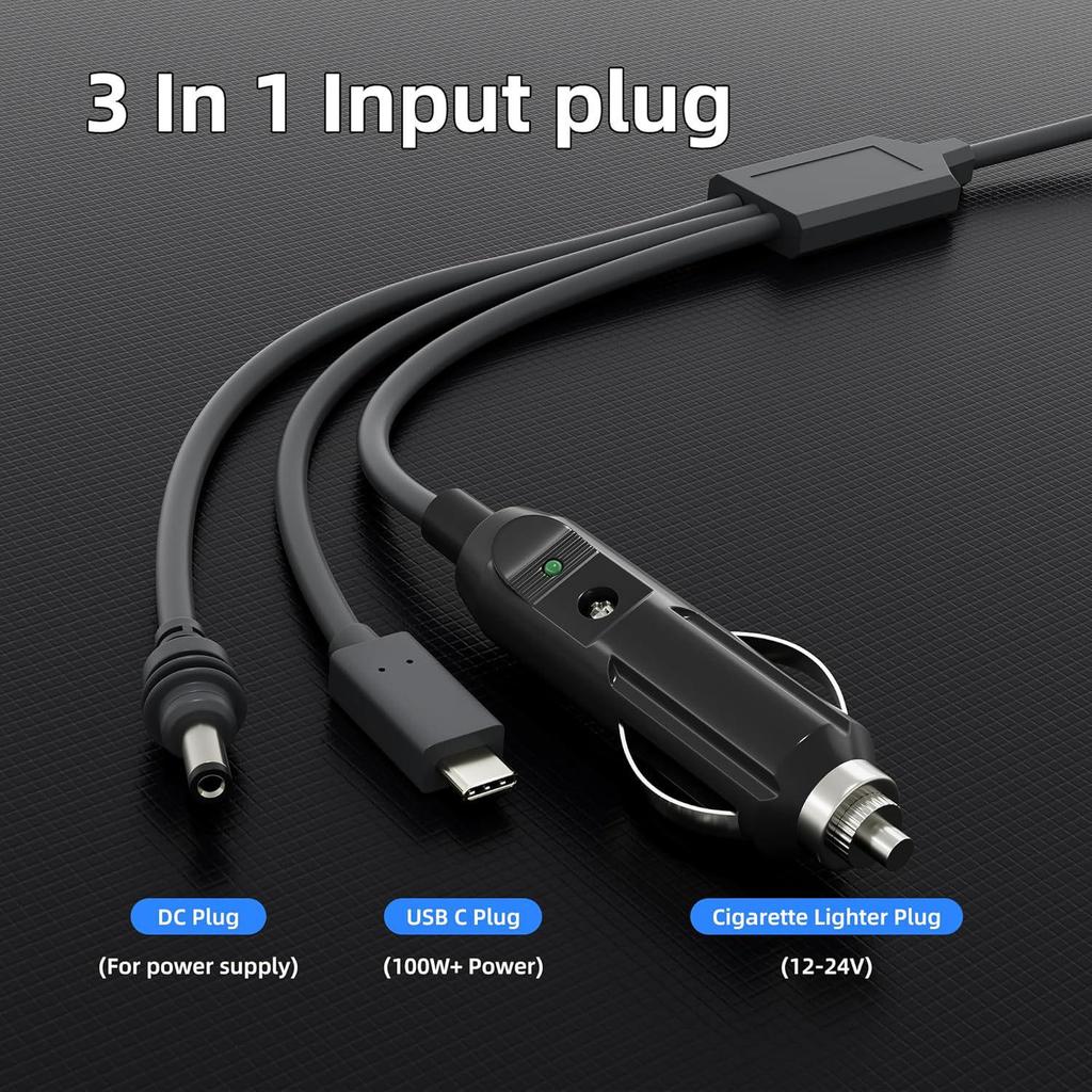 3-in-1 Car Charger & Mini DC To DC Cable Set