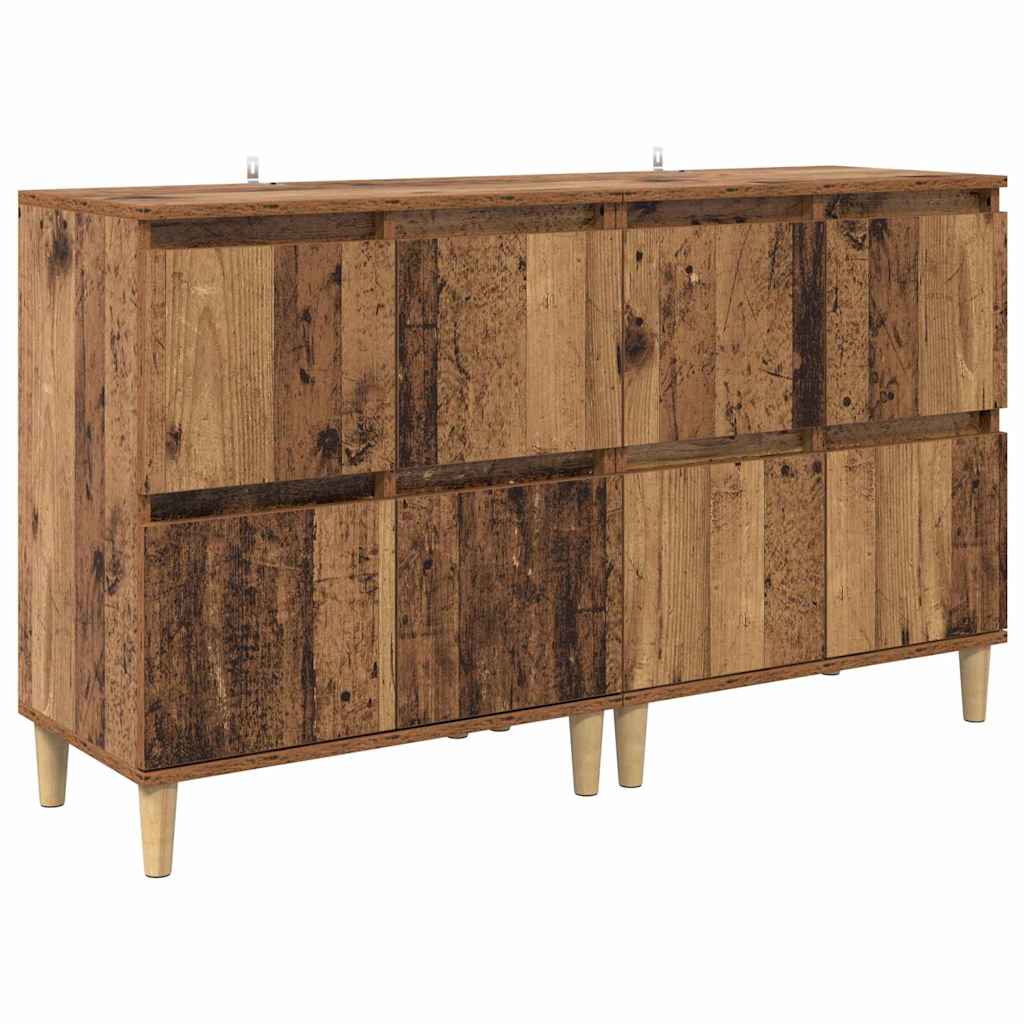Sideboards 2 Pcs Reclaimed Wood Look 60 X 35 X 70 Cm Engineered Wood