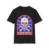 Funny Stained Glass Skull and Bones T-Shirt, Halloween Shirt, Spooky Tee