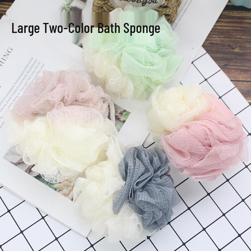 Dvoubarevná velká koupelová pěnová houba pro dospělé – Spletená sprchová květina