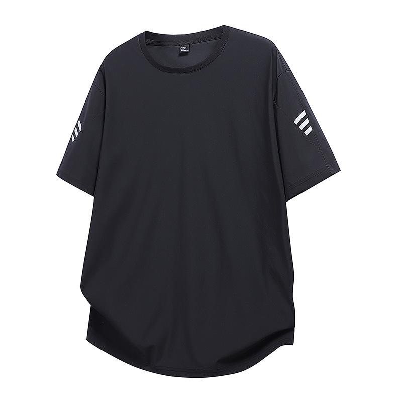 Men's Ice Silk Quick-Dry Sports Suit: Short-Sleeve Top & Shorts for Summer Running and Fitness
