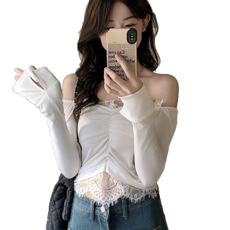 Women's Autumn Lace Patchwork Long-Sleeve T-Shirt - Spicy Style