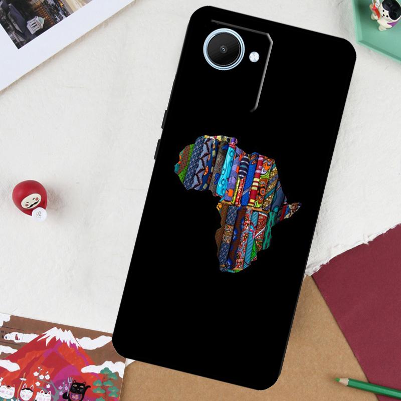 Map of Africa African Fabrics For Realme GT7 Pro GT 6T 5 6 C67 C75 C61 C55 C53 C51 C21Y C25S 10 11 12 13 14 Pro Plus Case