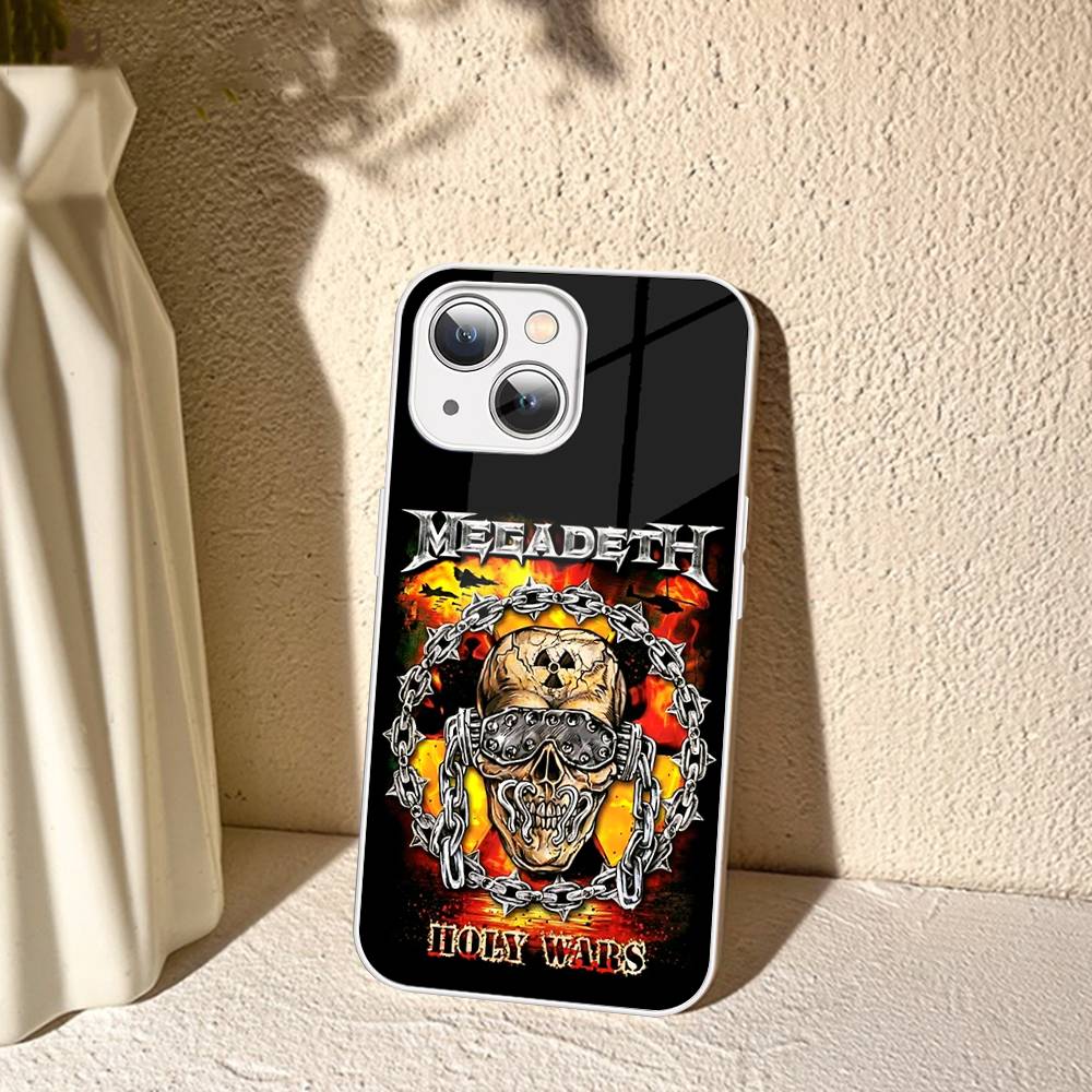 Rock Band Megadeths Tempered Glass For Iphone 14 13 12 11 Pro Mini XS MAX 14Plus X XS XR Fundas
