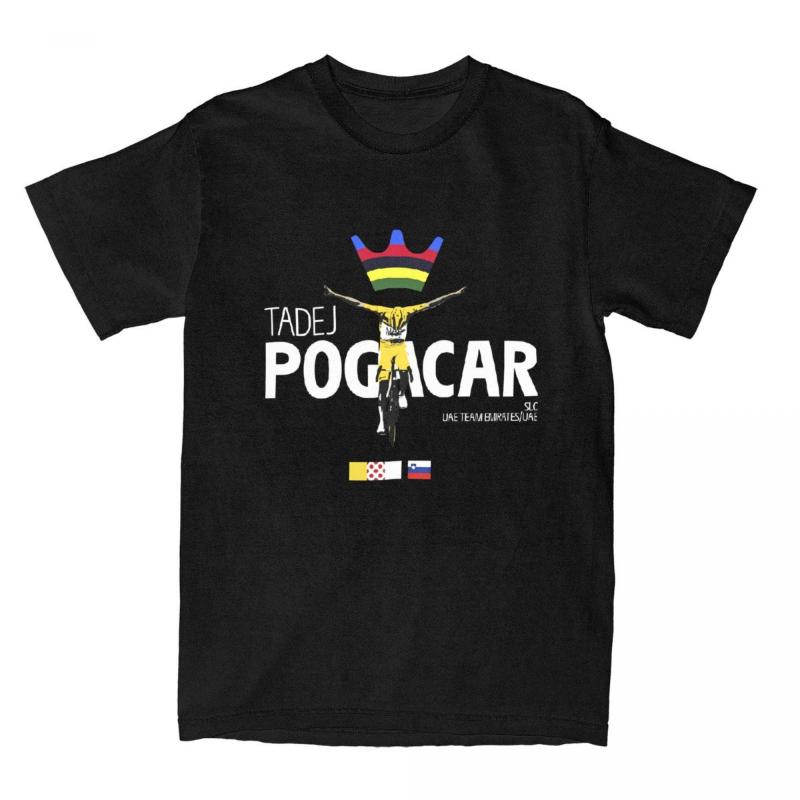 

Чоловічі футболки Tadej Pogacar Cycling Pogi Team Бавовняний одяг Літо 2026 Тур де Франс Жіночі з коротким рукавом Круглий виріз Футболки Топи XS