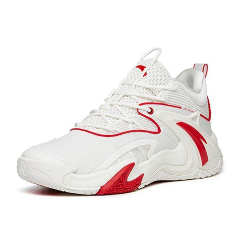 Anta Kongyu 3 Men Low Top Basketball Shoes White Red 112211608-4