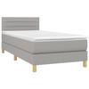 Boxspringbett mit Matratze Hellgrau 90 x 190 cm Stoff