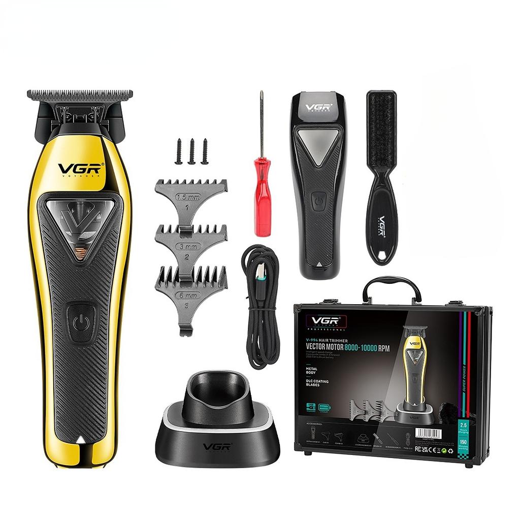 VGR Professional Hair Trimmers Rechargeable Hair Clippers Charging Base Electric Clippers Hair Trimmer for Men Brushless Home Razor Shaver V-994