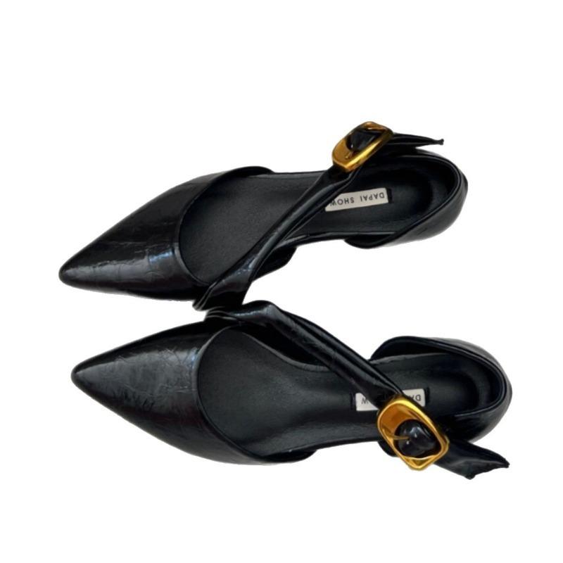 Anti-slip Niche Style Slip-on Low-cut Single-toe Shoes for Women 35 чёрный