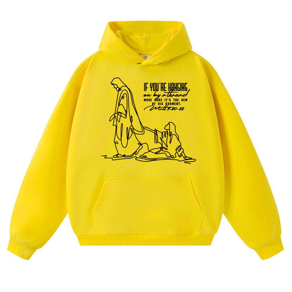 Funny Women with The Issue Touches Jesus Meme Hoodies Unisex Christian Religious Sweatshirts Loose Fleece Casual Pullovers