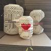 Chinese Wedding Photography Props: Rattan Hollow Lanterns with Red Background Decoration