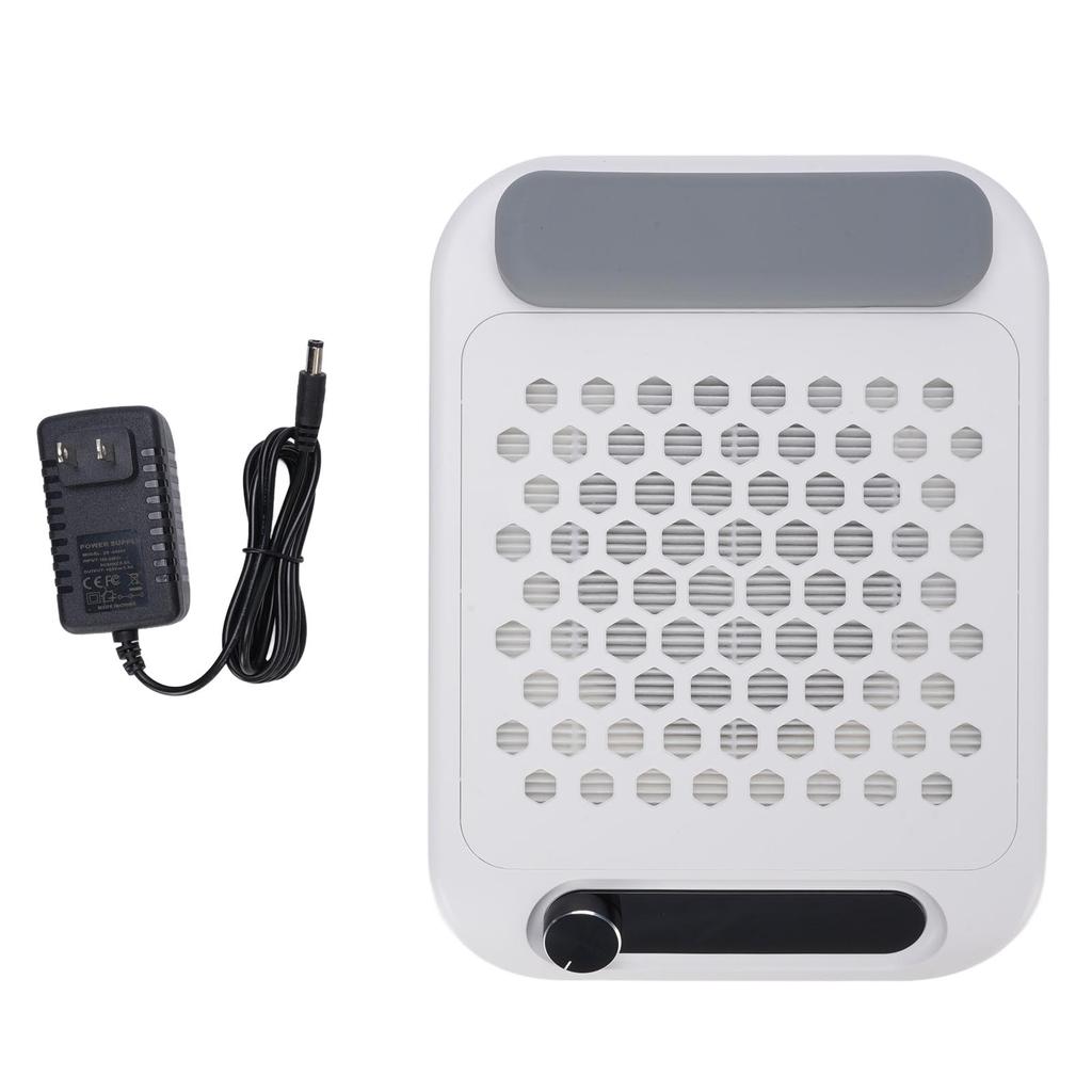 Nail Dust Collector with Silicone Arm Rest Reusable Filter LED Display Nail Vacuum Cleaner Brushless 3800RPM US Plug