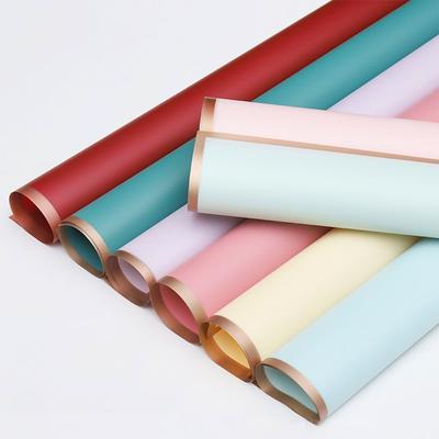10 arkuszy papieru do pakowania kwiatów ze złotymi krawędziami, wodoodporny, do pakowania bukietów, artykuły florystyczne, papier do pakowania świeżych kwiatów, DIY, do pudełka na prezent