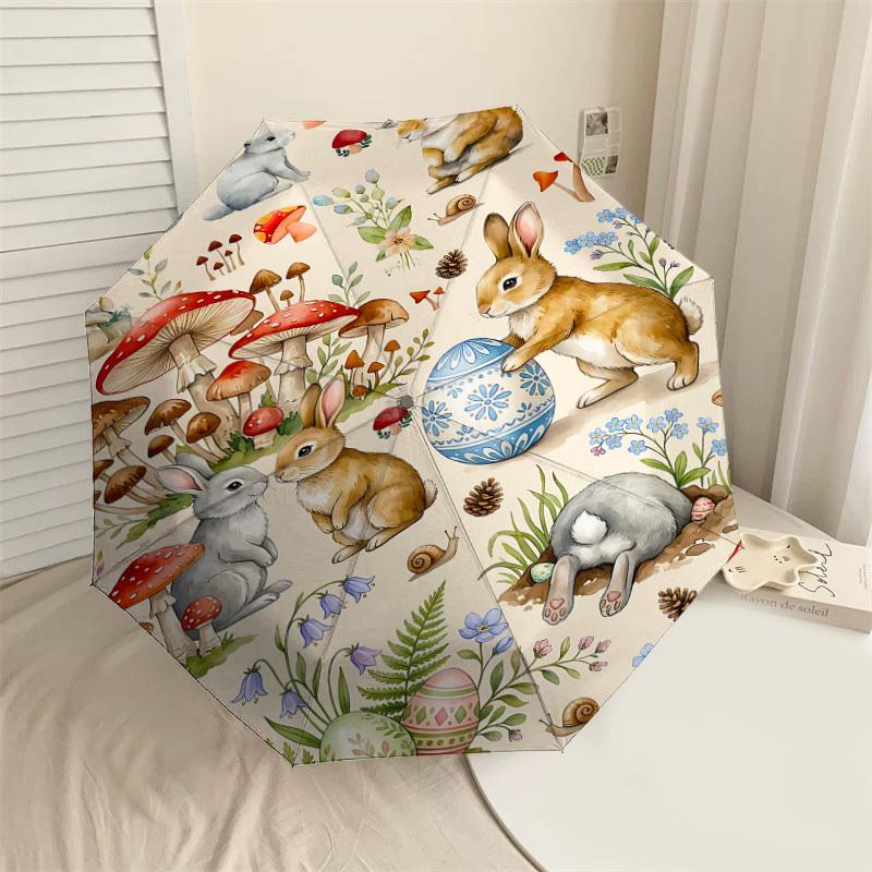 

1PC Easter Bunny Rabbit Umbrella-8-Rib Reinforced, Automatic Open, Lightweight & Durable, Fashion Accessory for Outdoor, H0350