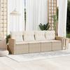 VidaXL Garden Lounge Set with Cushions 4 Pcs, Patio Sofas, Patio Furniture Set, Outdoor Furniture, Beige 3225771