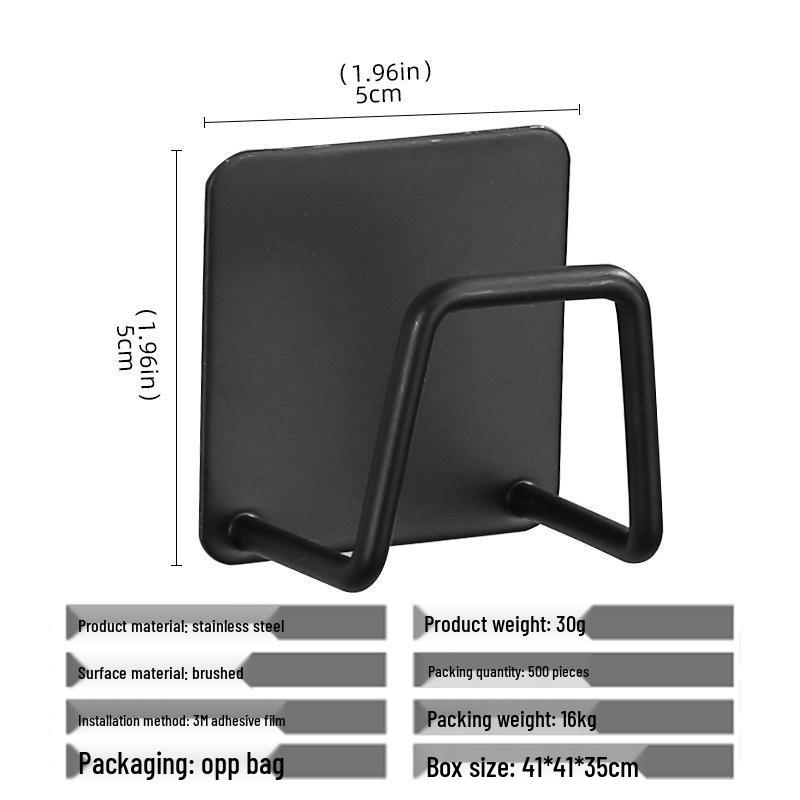 304 Stainless Steel No-Trace Adhesive Hook for Coats and Hats - No-Drill, Single Hook for Bathroom Use