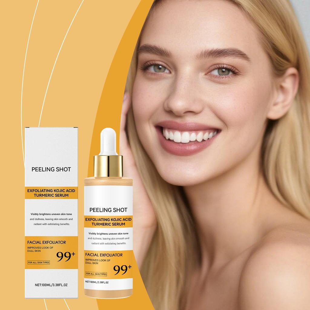 AMZ Kojic Acid Turmeric Serum | Exfoliates Dead Skin | Removes Blackheads | Minimizes Pores | Brightens Skin Tone | Nourishes Hydrating Serum