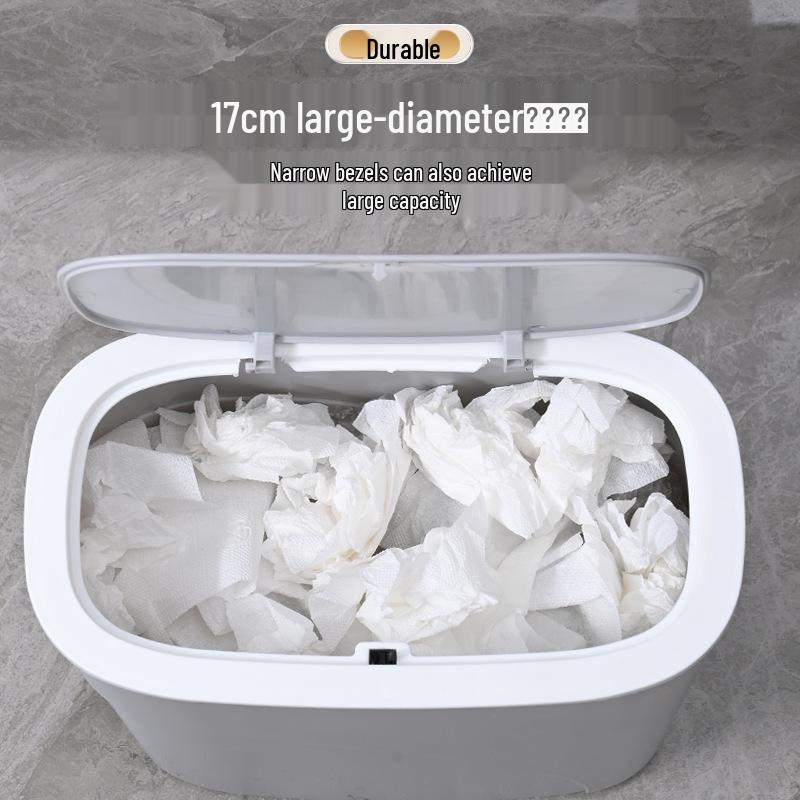 High-Value Slim Flip-Top Trash Can for Bathroom or Kitchen