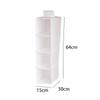 Foldable Hanging Storage Organizer Rectangular 4 Shelf White